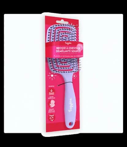 Brosse à Cheveux Démêlante Souple Mauve