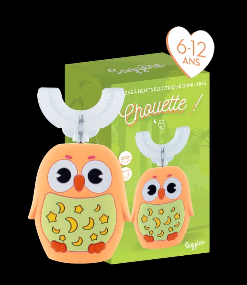 Brosse à dents Electriques Demi-lune Chouette 6/12 ans